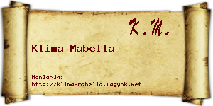 Klima Mabella névjegykártya